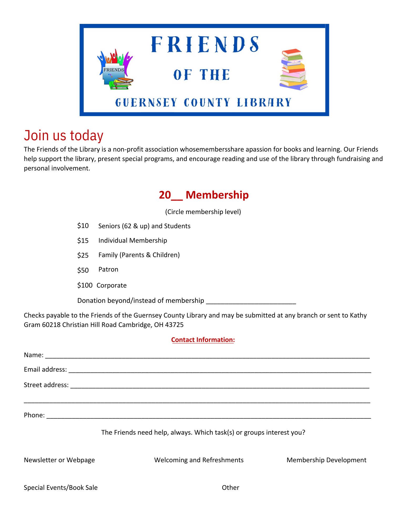 Join the Friends of the Guernsey County Library